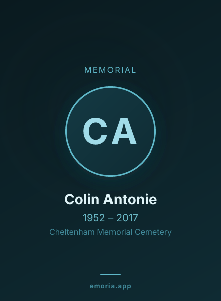 Memorial portrait of Colin Antonie