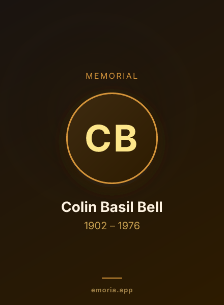 Memorial portrait of Colin Basil Bell