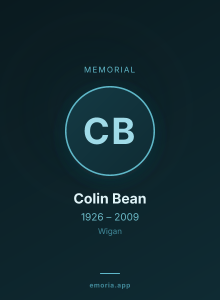 Memorial portrait of Colin Bean