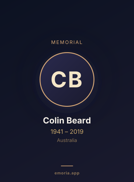 Memorial portrait of Colin Beard