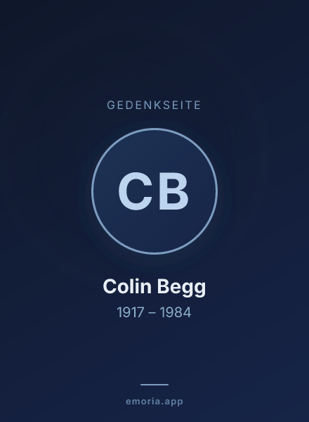 Gedenkportrait von Colin Begg
