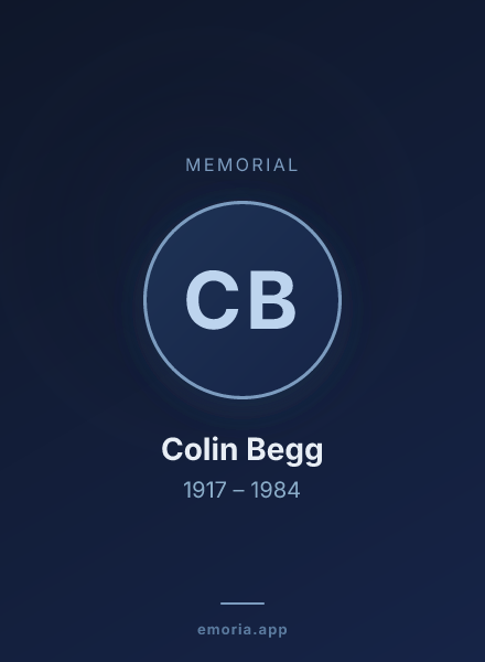 Memorial portrait of Colin Begg