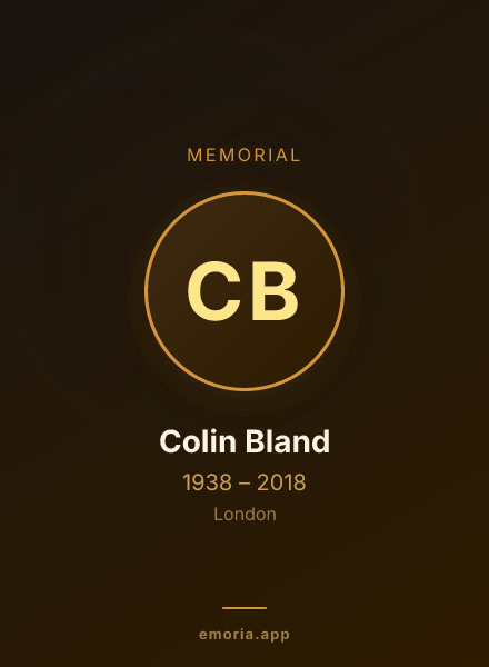 Memorial portrait of Colin Bland