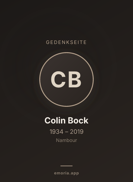 Gedenkportrait von Colin Bock