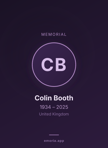 Memorial portrait of Colin Booth