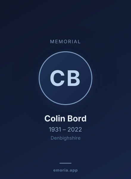 Memorial portrait of Colin Bord