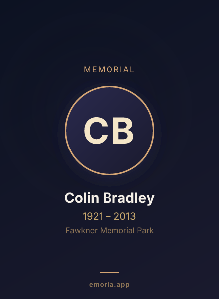 Memorial portrait of Colin Bradley