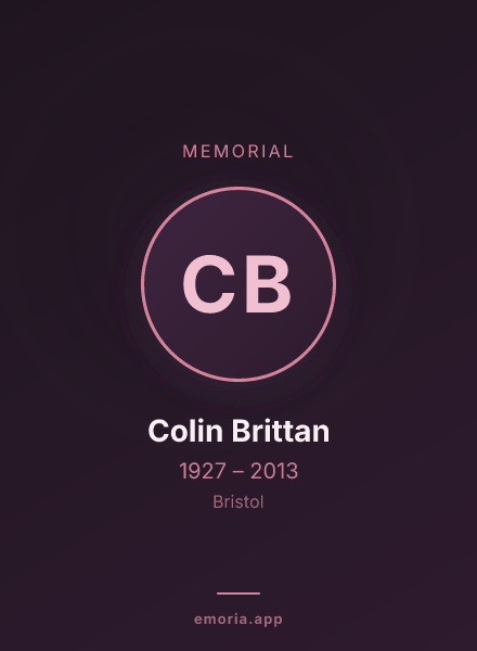 Memorial portrait of Colin Brittan