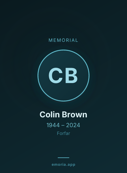 Memorial portrait of Colin Brown