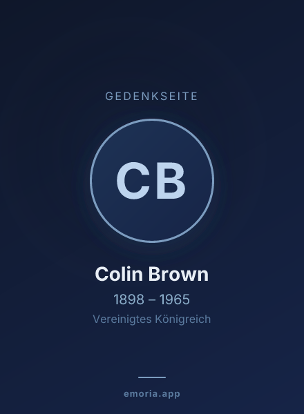 Gedenkportrait von Colin Brown