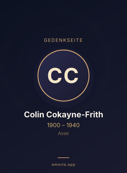 Gedenkportrait von Colin Cokayne-Frith
