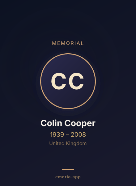 Memorial portrait of Colin Cooper