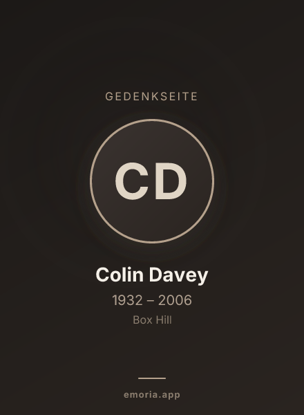 Gedenkportrait von Colin Davey