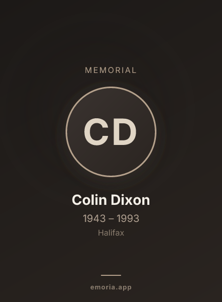 Memorial portrait of Colin Dixon