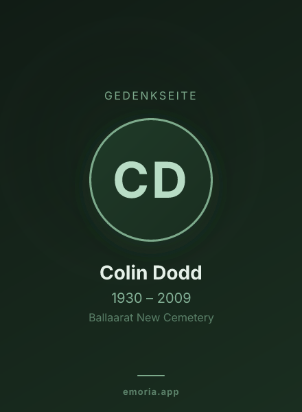 Gedenkportrait von Colin Dodd