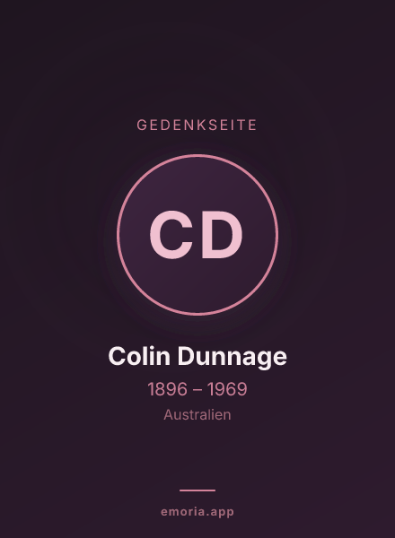 Gedenkportrait von Colin Dunnage