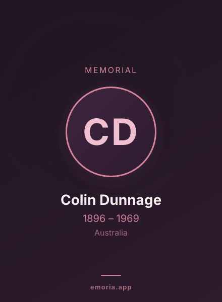 Memorial portrait of Colin Dunnage