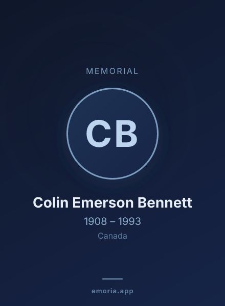Memorial portrait of Colin Emerson Bennett