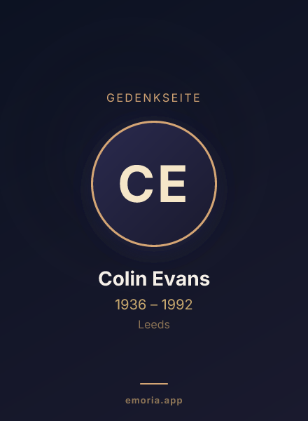 Gedenkportrait von Colin Evans