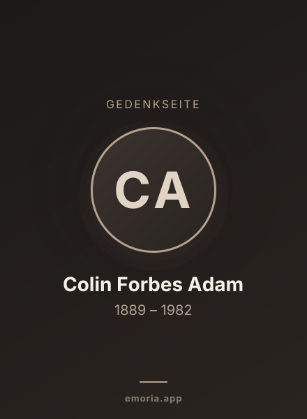 Gedenkportrait von Colin Forbes Adam