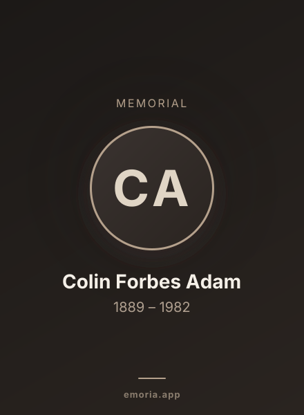 Memorial portrait of Colin Forbes Adam
