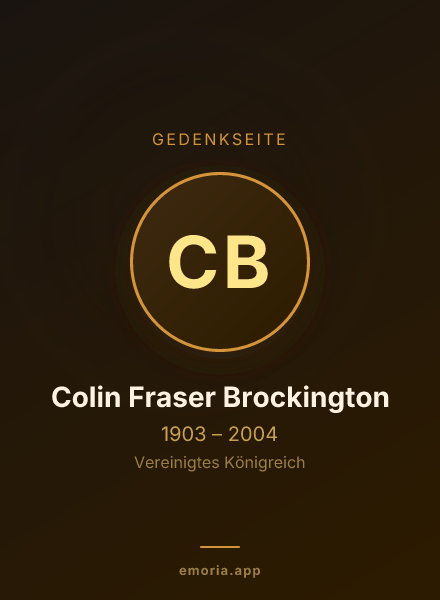 Gedenkportrait von Colin Fraser Brockington