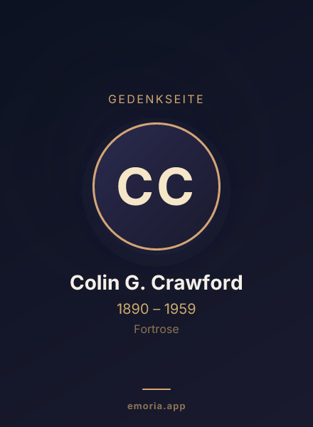 Gedenkportrait von Colin G. Crawford