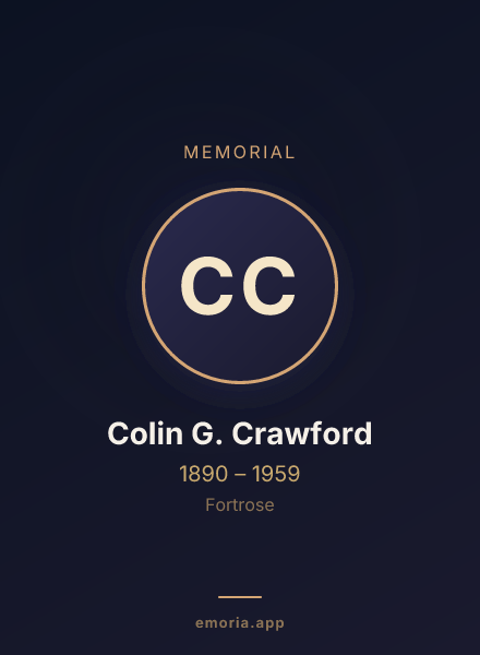 Memorial portrait of Colin G. Crawford