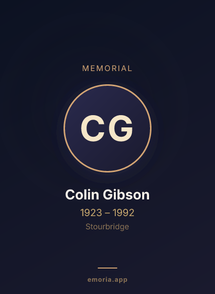 Memorial portrait of Colin Gibson