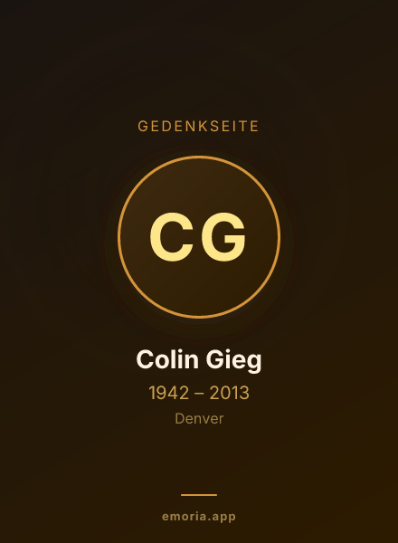 Gedenkportrait von Colin Gieg