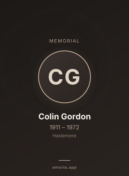 Memorial portrait of Colin Gordon