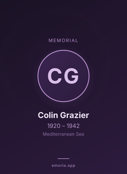 Memorial portrait of Colin Grazier