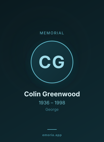 Memorial portrait of Colin Greenwood
