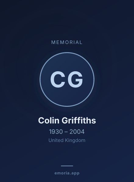 Memorial portrait of Colin Griffiths