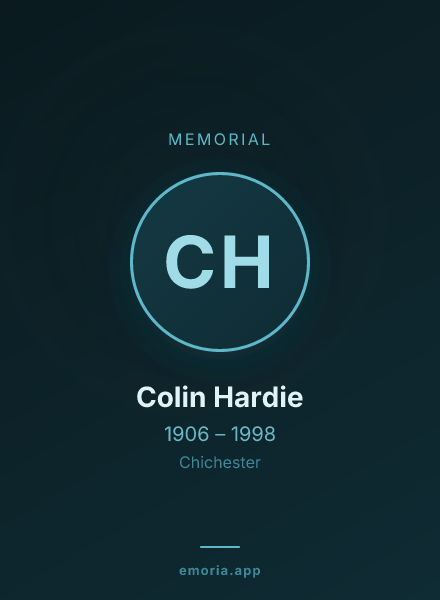 Memorial portrait of Colin Hardie
