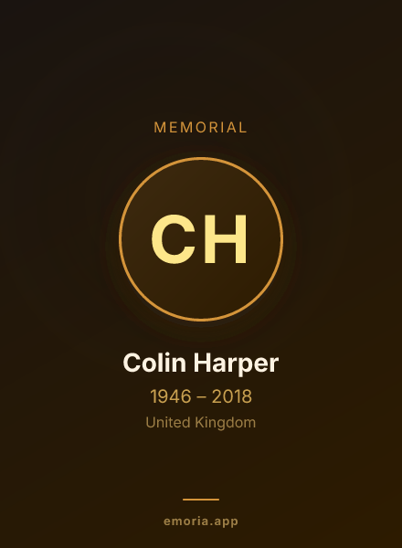 Memorial portrait of Colin Harper