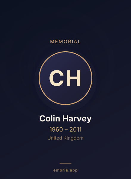 Memorial portrait of Colin Harvey
