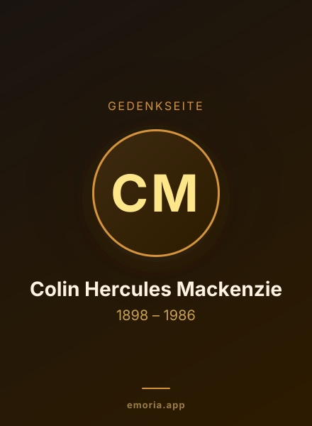 Gedenkportrait von Colin Hercules Mackenzie