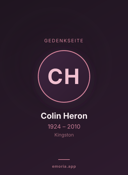 Gedenkportrait von Colin Heron