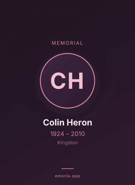 Memorial portrait of Colin Heron