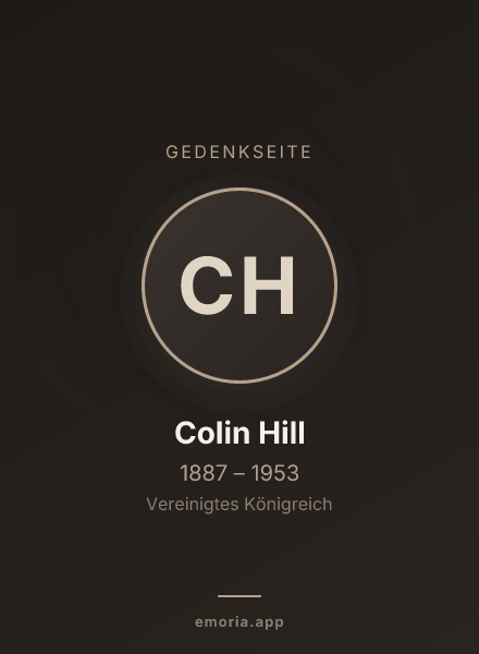 Gedenkportrait von Colin Hill