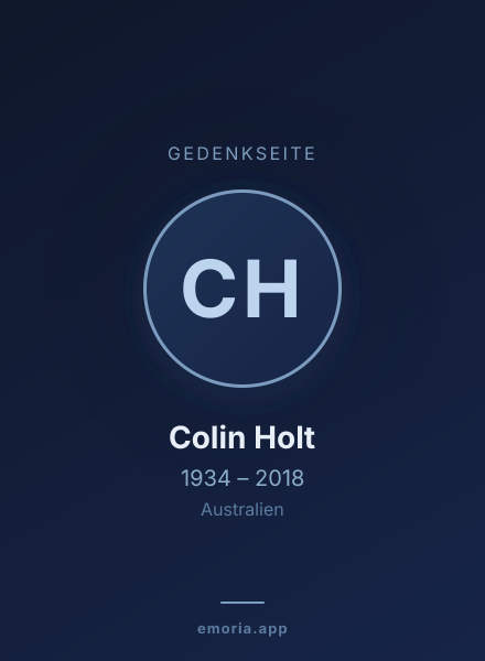 Gedenkportrait von Colin Holt