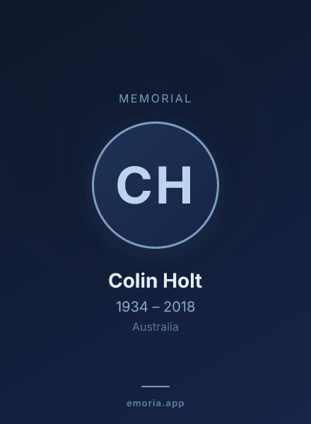 Memorial portrait of Colin Holt
