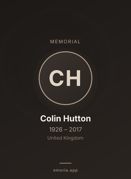 Memorial portrait of Colin Hutton