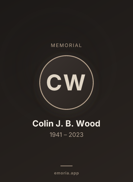 Memorial portrait of Colin J. B. Wood