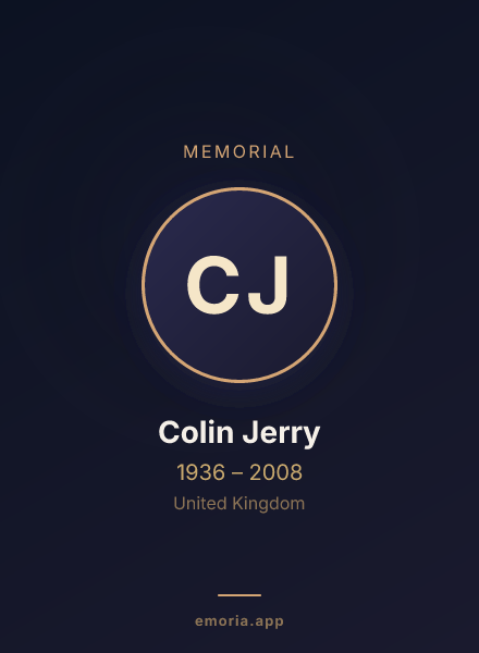 Memorial portrait of Colin Jerry