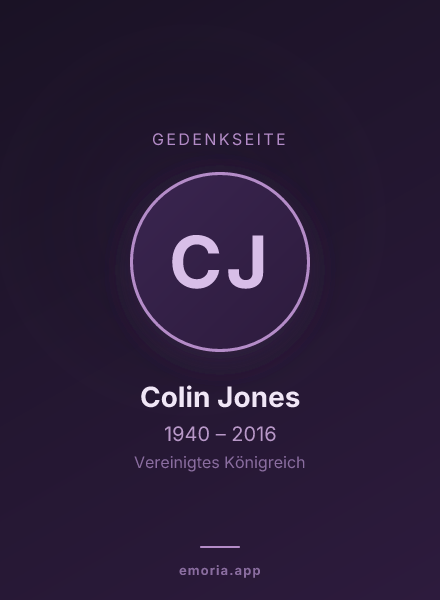 Gedenkportrait von Colin Jones