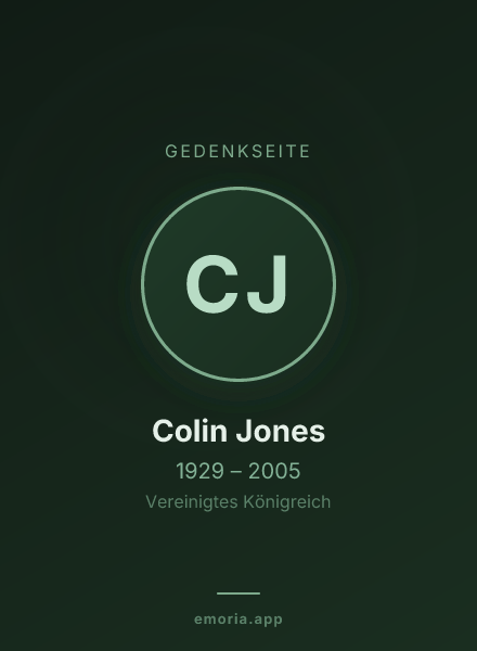 Gedenkportrait von Colin Jones