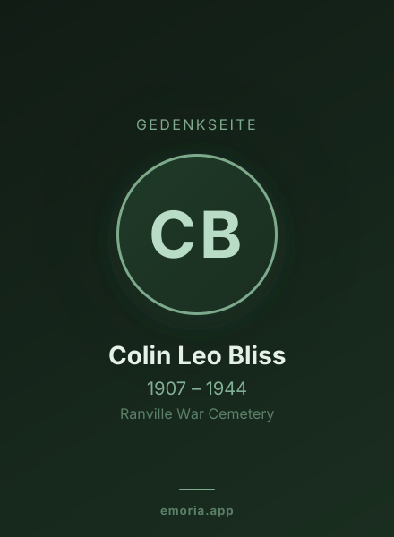 Gedenkportrait von Colin Leo Bliss