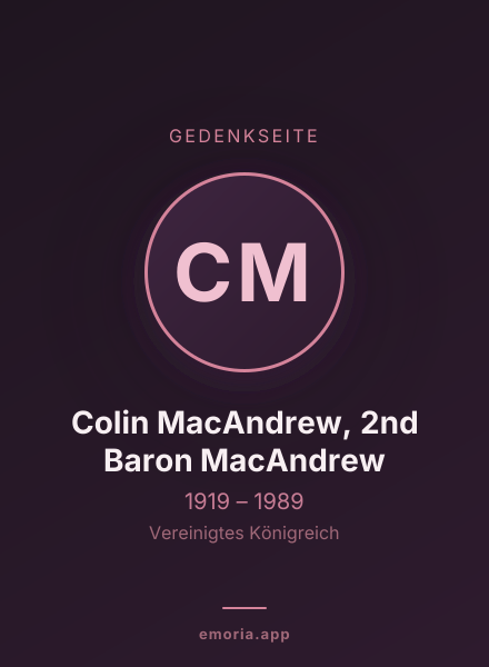Gedenkportrait von Colin MacAndrew, 2nd Baron MacAndrew